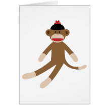 sock monkey card