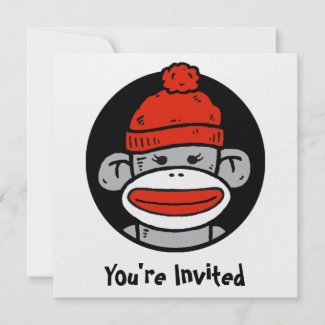 Sock Monkey Card / Invitation