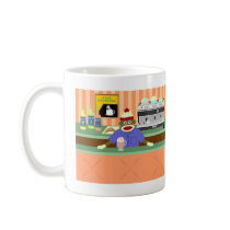 Sock Monkey Coffee Shop Barista Mugs