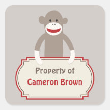 Sock Monkey customized sticker