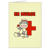 Sock Monkey ER Nurse T-shirts and Gifts Card