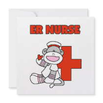 Sock Monkey ER Nurse T-shirts and Gifts Personalized Announcement