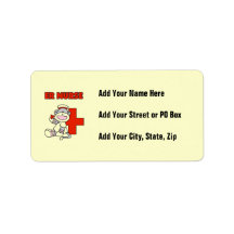 Sock Monkey ER Nurse T-shirts and Gifts Custom Address Label