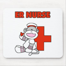 Sock Monkey ER Nurse T-shirts and Gifts Mousepad