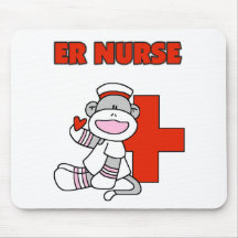 Sock Monkey ER Nurse T-shirts and Gifts Mousepad