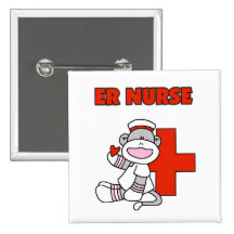 Sock Monkey ER Nurse T-shirts and Gifts Pin