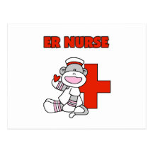 Sock Monkey ER Nurse T-shirts and Gifts Post Card
