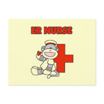 Sock Monkey ER Nurse T-shirts and Gifts Post Card
