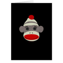 Sock Monkey Face Cards