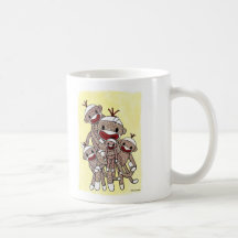 Sock Monkey Family 04 Coffee Mugs