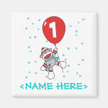 Sock Monkey First Birthday Refrigerator Magnet