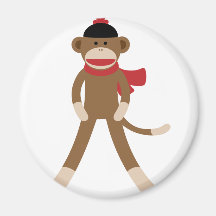 sock monkey fridge magnets