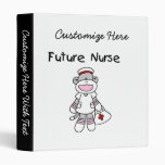 Sock  Monkey Future Nurse T-shirts and Gifts 3 Ring Binders