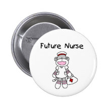 Sock  Monkey Future Nurse T-shirts and Gifts Buttons