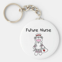 Sock  Monkey Future Nurse T-shirts and Gifts Keychain