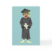 Sock Monkey Graduation Greeting Cards