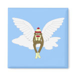Sock Monkey Guardian Angel Fridge Magnets
