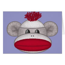 Sock Monkey Head Cards
