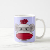 Sock Monkey Head Mug