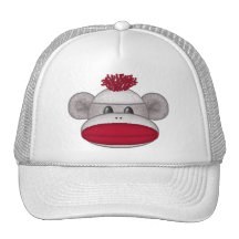 Sock Monkey Head Trucker Hat