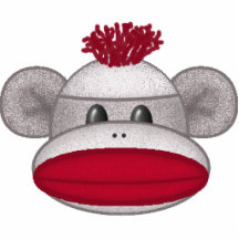 Sock Monkey Head Wall Sculpture Photo Cutouts