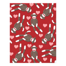 Sock Monkey Hearts Customized Letterhead