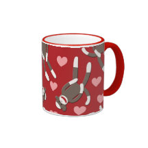 Sock Monkey Hearts Mugs