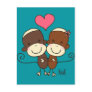 Sock Monkey Hugz Postcard