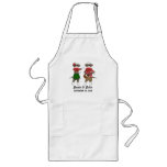Sock Monkey Hula Luau Couple Long Apron(customize)