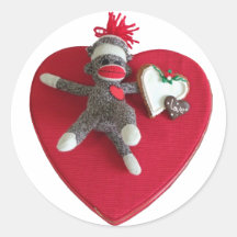 Sock Monkey Love #3 Stickers