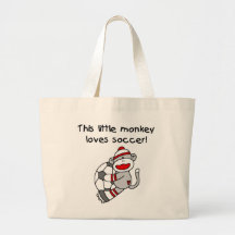 Sock Monkey Loves Soccer T shirts and Gifts Bag