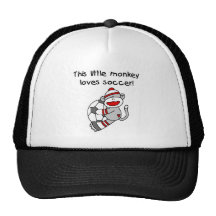 Sock Monkey Loves Soccer T shirts and Gifts Mesh Hat