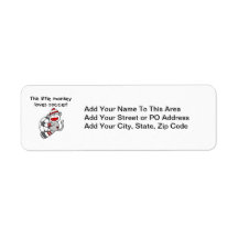 Sock Monkey Loves Soccer T shirts and Gifts Return Address Labels