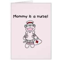 Sock Monkey Mommy Nurse T-shirts and Gifts Greeting Cards