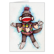 Sock Monkey - Monkey Business Greeting Card