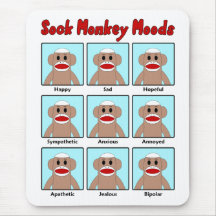 Sock Monkey Moods Mousepad