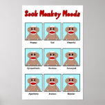 Sock Monkey Moods Poster posters