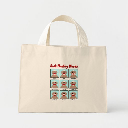 Sock Monkey Moods Tote Bag