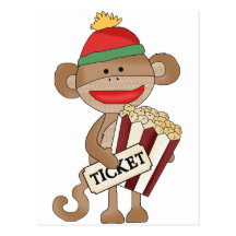Sock monkey movies post cards