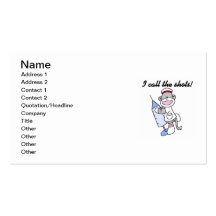 Sock Monkey Nurse I Call the Shots Gifts Business Cards