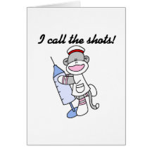 Sock Monkey Nurse I Call the Shots Gifts Card