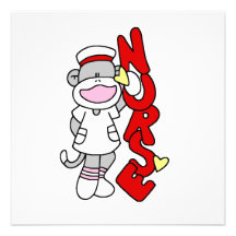 Sock Monkey Nurse T-shirts and Gifts Custom Announcement