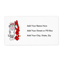 Sock Monkey Nurse T-shirts and Gifts Shipping Label