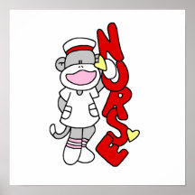 Sock Monkey Nurse T-shirts and Gifts Poster