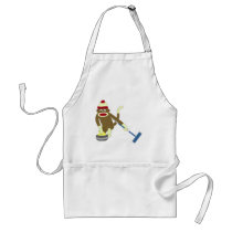Sock Monkey Olympic Curling Apron