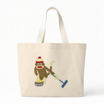 Sock Monkey Olympic Curling Canvas Bag