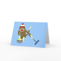 Sock Monkey Olympic Curling