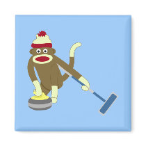 Sock Monkey Olympic Curling
