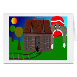 Sock Monkey Over the Horizon--Art Card