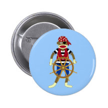 Sock Monkey Pirate Pins